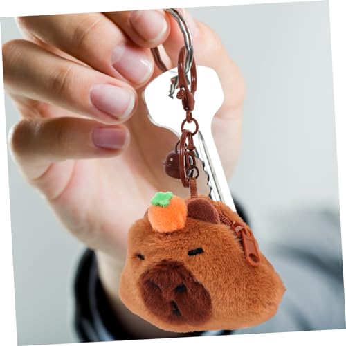 Cute Capybara Plush Coin Purse Slim Wallet Pouch for Boys and Girls Decorative Change Bag Keychain Hook4
