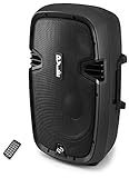 Powered Bluetooth PA Microphone System - 15' Active Bass Subwoofer Loudspeaker Built-in USB for MP3 Amplifier - DJ Party Portable Sound Stereo Amp Sub Concert Audio or Band Music - Pyle PPHP1537UB