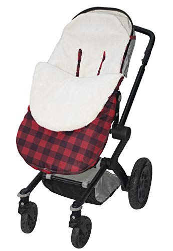 Image of Jolly Jumper Water Resistant Snuggle Bag Stroller - Red /Black Plaid