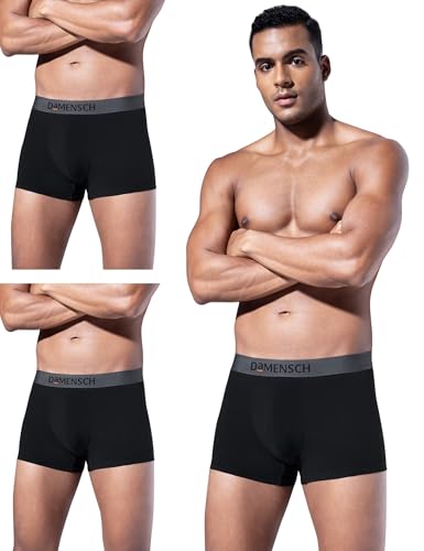 Image of DAMENSCH Regular Fit Solid Trunks for Men Pack of 3 | Micromodal, Stretchy Fabric, Anti-Bacterial and Microfibre Waistband