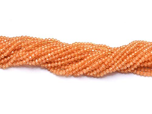 AAA rzadkie naturalne mandarynki spessartite granat kamień szlachetny fasetowane koraliki rondelle | 2 mm-3 mm koraliki 33 cm sznur | naturalne koraliki z granatu AAAA+, 2 sztuki