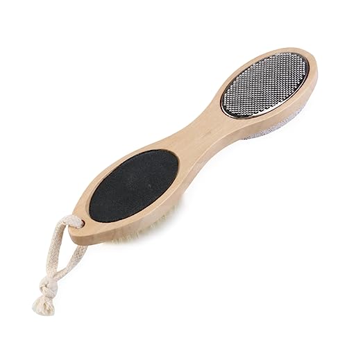 WRITWAA Fußpflege Bimsstein Nagelbürste Und Hornhautentferner Sanfte Peeling-bürste Zur Reinigung Und Massage Holzgriff Doppelseitiges Pediküre-tool Für Glatte Füße