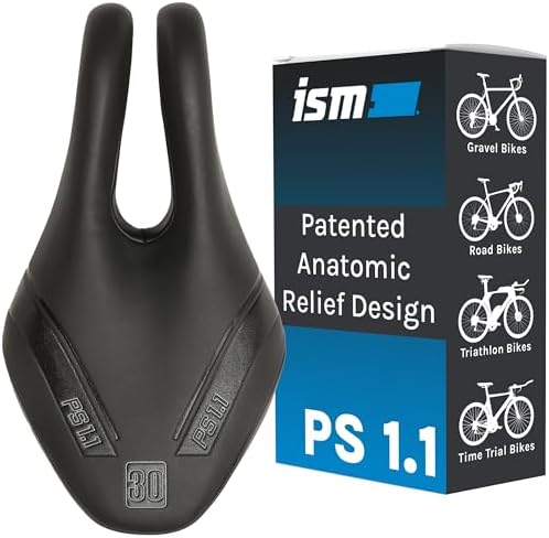 ISM PS 1.1 No Nose Bike Saddle - Noseless Bike Seat Designed for Triathletes, Time Trial Riders, and Road Racers - Patented Split Nose Bicycle Saddle Designed for Reduced Discomfort