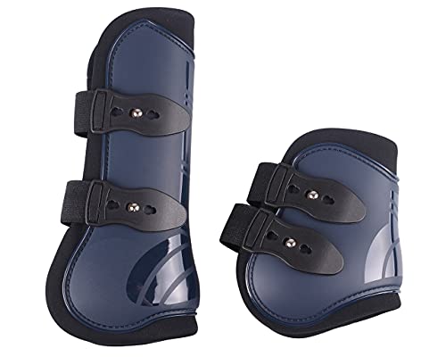 QHP Gamaschen-Set vorne und hinten 4er Set Polyurethan mit Neoprenfutter (Pony, Navy)