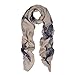 Unique Sharks Animal Print Frayed End Scarf Wrap, Taupe