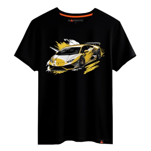 Magmatic - Camiseta Huracán Carro Esportivo para Homem e Criança, Coleção Splash Car Camiseta Preta Premium 100% Algodão, Presente Carro Esportivo, Apaixonado por Carro, Fã de Carro