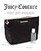 Juicy Couture Black Makeup Bag Cosmetics Organizer Travel Essentials Zip Top Wedge Velour Heart Love