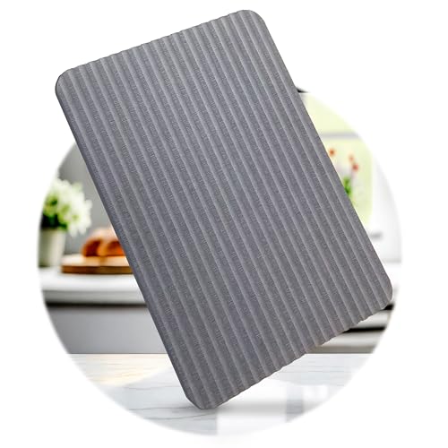 Tidyome Stone Drying Mat For Kitchen Counter – Non Slip Diatomite Stone Dish Drying Mat With Grooved Surface – 11.8 X 15.8 – Water-Absorbent, Fast-Drying Stone Sink Mat, Minimalist Kitchen Drying Mat