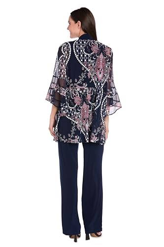 R&M Richards Women's Midnight Bloom Mock Jacket Set4