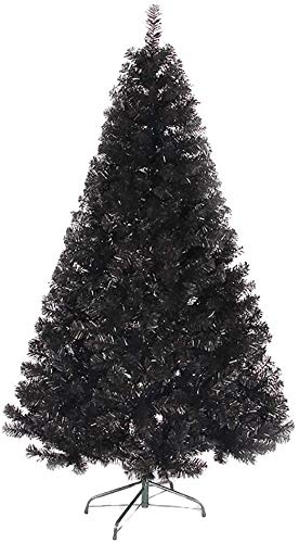 LILIS Árbol de Navidad Artificial Árbol Navideña Sin encender Negro de árbol de Navidad, Clases soporte del árbol de Halloween con el metal artificial Pino for vacaciones Carnival Decoración de fiesta