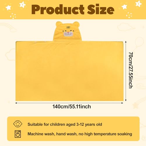 Image of Toddler Bath Towel, Baby Hooded Towel, Ultra Absorbent Soft Shower Towel, Unisex Baby Bath Towel, Baby Towels with Hood for Kids Boys Girls, 27.5 inch x 55 inch (Yellow-Tiger)