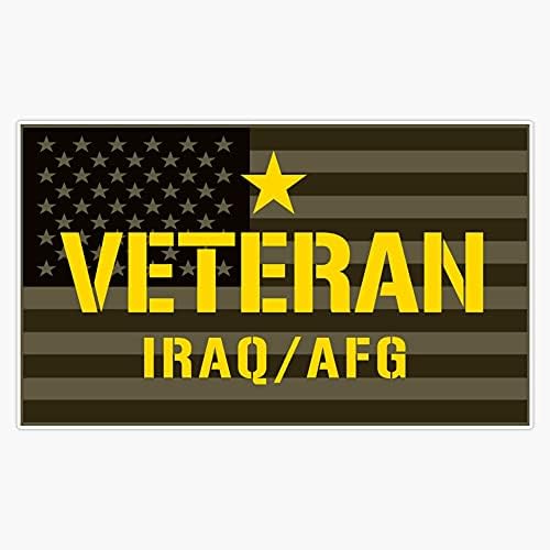 WickedGoodz Green Vinyl 'Proud Afghanistan Veteran' Decal - Patriotic Bumper Sticker For Cars & Windows