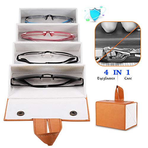 Image of SMARTTOP Sunglass Eyeglass Organizer Collector 5 slot 6 Slot PU Eyeglasses Storage Case Box Multiple Hanging Eyewear Display