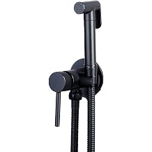 Handheld Bidet Sprayer Brass, Bidet Sprayer for Toilet, Cold and Hot Water Bidet Sprayer, Bidet Taps, Concealed Wall Mount Cloth Diaper Sprayer,Black,Black