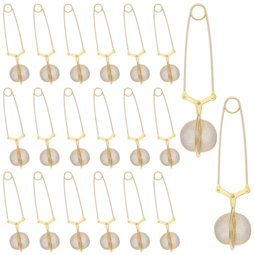 20 Pcs Gold Stainless Steel Loose Tea Infuser With Handle