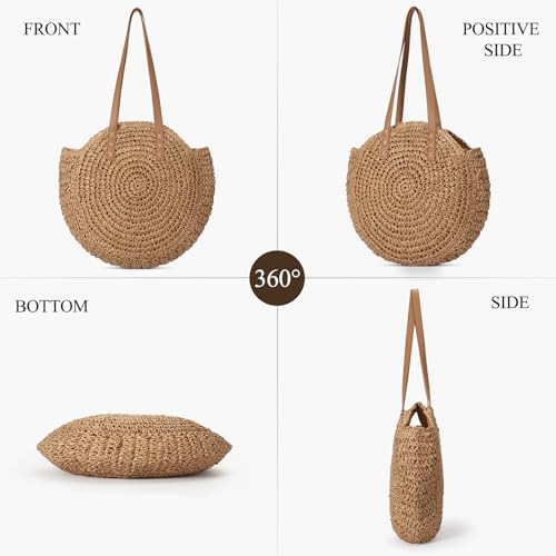Image of Trifabricy Beach Bags for Women, Woven Straw Tote Bags,Large Beach Bag, Weaving Swim Shopping Travel Bag Waterproof