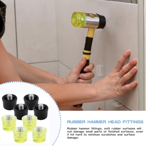 8 Pcs Rubber Hammer Replacement, Rubber Striking Head, Mallet Head Tips Set for Rubber Hammer (40mm)