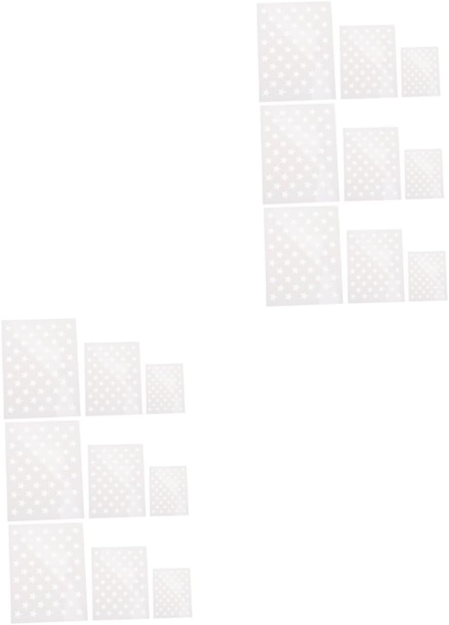 Lurrose 18sheets Star Template Stencils for Painting Projects Reusable Pet Material Wall Stencils