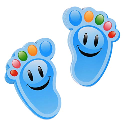 feet decal - Bluecell 15-Pairs Cartoon Guide Self-Adhesive Footprints Stickers Floor Decals for Kids Room Party Nursery Floor Stairs Decor (Blue)