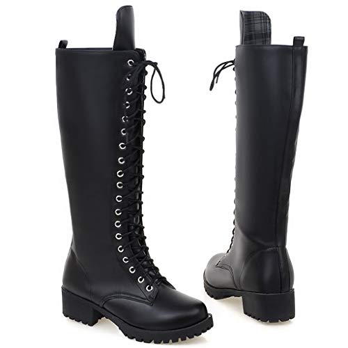 Botas militares de piel plataforma granates 【√ Ver Aquí】 Botasmilitares .com.es