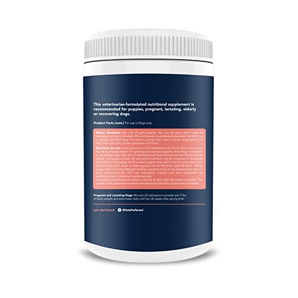 Vets Preferred Puppy Milk Replacement Formula – Dog Milk Replacer Powder Supplement for Pregnant, Lactating, Aging Dogs – Enriched with Colostrum – Nutritious Nursing Formula for Puppies – 12 Oz Vets Preferred Puppy Milk Replacement Formula – Dog Milk Replacer Powder Supplement for Pregnant, Lactating, Aging Dogs – Enriched with Colostrum – Nutritious Nursing Formula for Puppies – 12 Oz