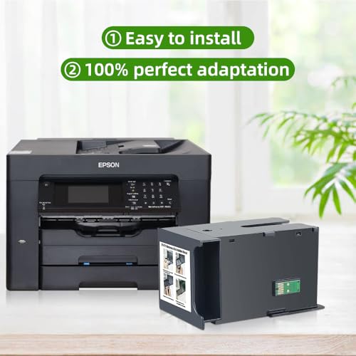 DLMELHOR T6711 Resttintenbehälter-Wartungskartusche Ersatz für ET-16500 WF3520 WF3620 WF3640 WF7715 7725 WF7510 WF7610 WF7620 WF7710 WF7720 Drucker, 2 Stück