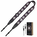 Picture of Padwa Lifestyle Adjustable Camera Strap - 1.5" Top Layer Cowhide Head Camera Straps for Photographers, Cotton Adjustable Neck Shoulder & Crossbody Strap Quick Release for All Cameras and Binoculars