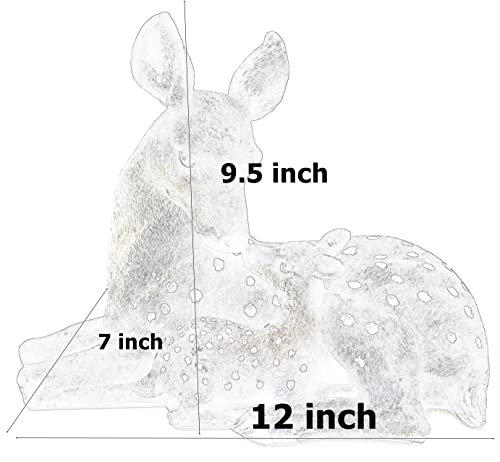 Bellaa 23493 Deer Statues Realistic Animal Sculpture Buck Stag Reindeer Outdoor Garden Yard Lawn Ornaments Figurine Model Art Craft Indoor Vintage Home Decor 12 Inch thumb #4