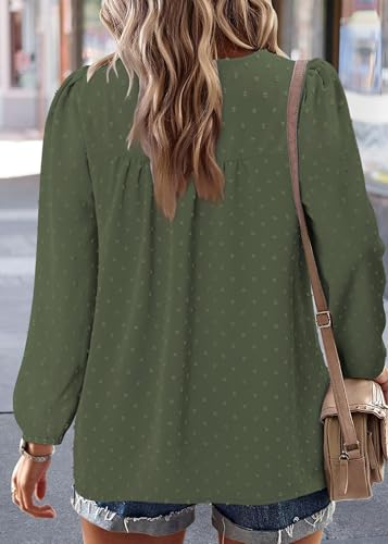 BETTE BOUTIK Womens Boho Fall Long Sleeve Shirts Crewneck Dressy Casual Blouses Trendy Flowy Tops