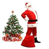 [Ulable] サンタクロース 衣装 厚手 毎年使える クリスマス サンタ コスチューム コスプレ メンズ 大きめ 大人用 7点セット