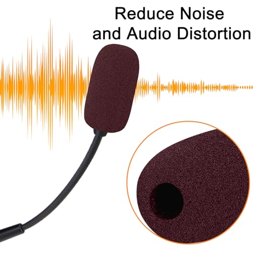 Image of SOULWIT Replacement Mic Cover for Bose A20 /A30 Aviation Headset, Microphone Spongue Filter 4-Pack Foam Cover WindScreen - Burgundy