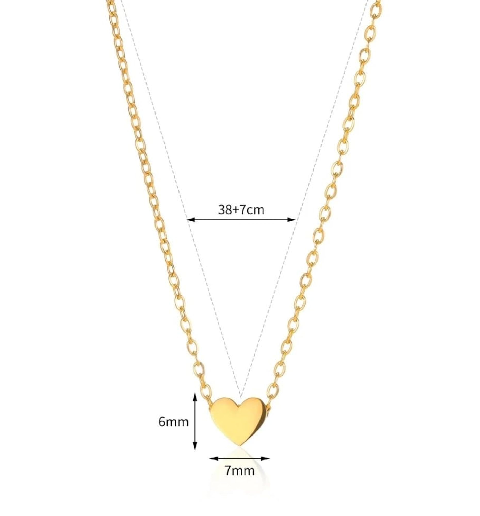 Women's Sterling Silver Love Heart Choker Necklace Set