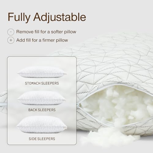 Image of Coop Home Goods Extra Oomph Fill, Cross-Cut Memory Foam, Medium Density Pillow Fill, Extra Fill Bag, Refill to Customize Your Premium Adjustable Pillow, GREENGUARD Gold and CertiPUR-US Certified