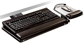 3M Easy Adjust Sit/Stand Keyboard Tray with Adjustable Platform, 23 Inch Track, Antimicrobial