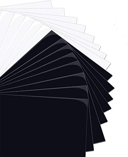 Heat Transfer Vinyl Bundle Black and White 16 Sheets10" x 12" Iron On for T-Shirts Hats Easy to Cut&Press -Teflon & Weeding Tool Included