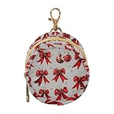 zyrtty Pacifier Case with Hook Red Bows Ball Pattern Pacifier Holder Pod Easily Attaches to Diaper Bag or Purse