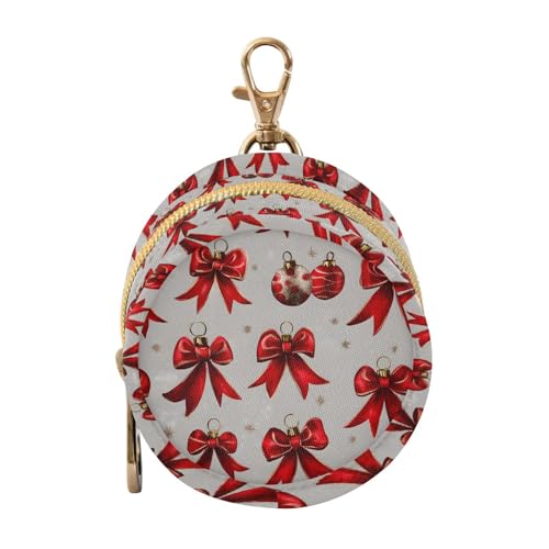 zyrtty Pacifier Case with Hook Red Bows Ball Pattern Pacifier Holder Pod Easily Attaches to Diaper Bag or Purse