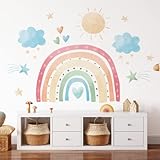  Pegatinas de pared infantiles arcoíris acuarela sol nubes - vinilos de pared decorativos infantiles - pegatinas niñas niños bebes - Little Dreamer Deco - IRIS21A