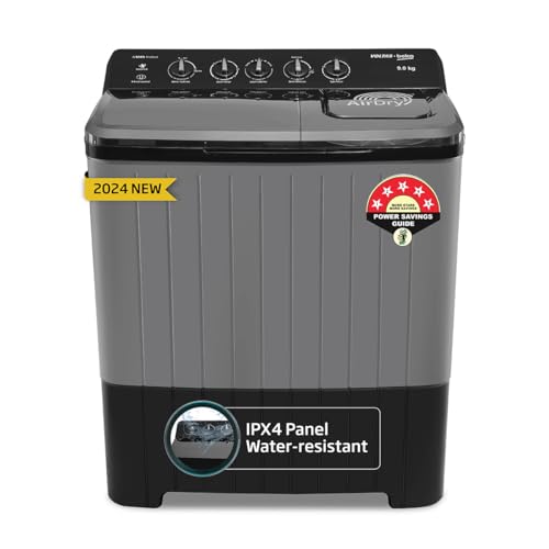 Voltas Beko, A Tata Product 9 Kg 5 Star Semi-Automatic Top Loading Washing Machine (2024 Model, WTT90UHA/OK5B1B1S23, Black, Pulsator Wash Method and Double waterfall technology) (B0D95VC9WT) Amazon Price History, Amazon Price Tracker
