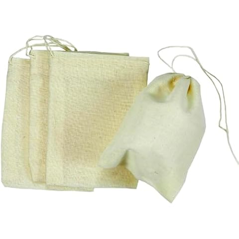 Regency Wraps 100% Cotton Drawstring Bag, Pouches for Enclosing Bulk Spices, Tea, Potpourri, and Jewelry, 100% Cotton Mini Bags, 3" x 4", Pack of 4, Natural Cover