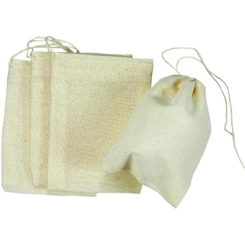 La Mejor Selección de Popurrís Top 10. 45 Regency Wraps - Bolsa de 100% algodón con cordón, bolsas para encerrar especias a granel, té, popurrí y joyas, mini bolsas 100% algodón, 3 x 4 pulgadas, paquete de 4, natural