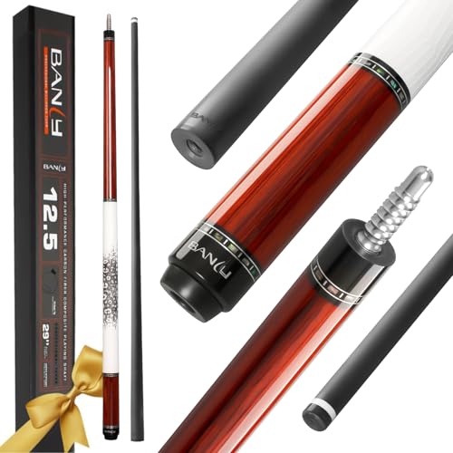 Banly Carbon Fiber Pool Cue - 12.5mm Time Crystal Tip, 58" Low Deflection Pool Sticks for Adults Professional Billiard Cue Sticks with Linggas Wood Butt