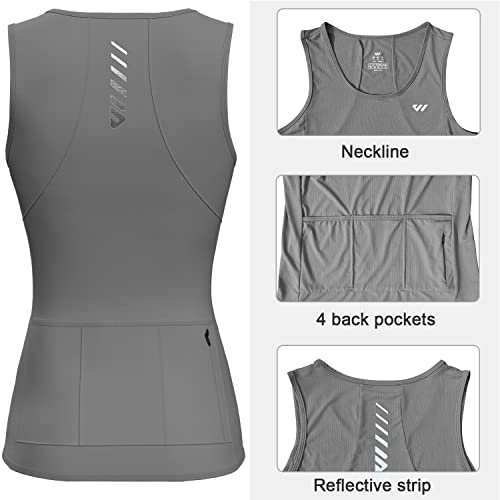 Image of Wulibike Sleeveless Cycling Jersey Women Running Shirts Vest bike top Summer Biking tank Basic Top With Pockets