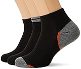 Invisible dans la chaussure Nur Der 3er Pack Sneaker Sport aus Atmungsaktiver Baumwolle Kurze Sportsocken mit Gepolsterter Sohle Chaussettes, Noir, 39-42 (Lot de 3) Hommes