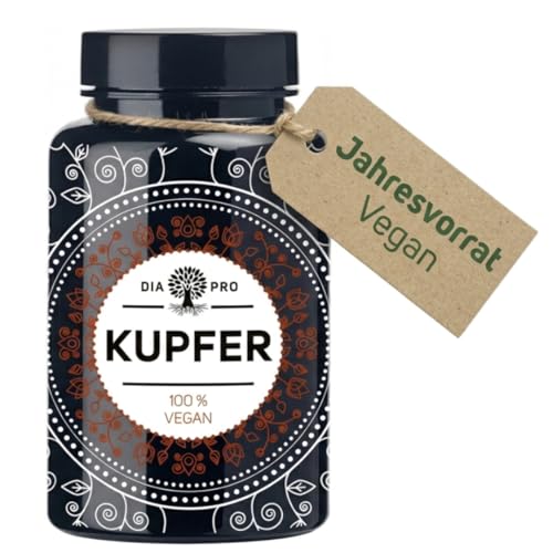 DiaPro® Kupfer 2mg hochdosiert – Kupfer-Gluconat für normale Haarpigmentierung & Bindegewebe | 365 â€¦ – Miniatur