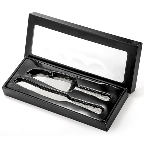 Dicunoy 2 PCS Wedding Cake Knife and Server Set, Silver Cake Cutting Set, Vintage Engraved Cake Cutter and Elegant Serving Spatula for Birthday, Party, Anniversary - Image 4