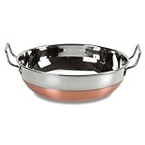PACK OF ONE Kadhai Heavy Duty Stainless Steel Copper Bottom Kadai - 9 Inch || Copper Bottom Kadhai...