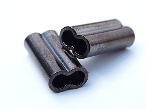 Mini Copper Double Barrel Crimp Sleeves 1.0mm x 7mm - 100 Pieces