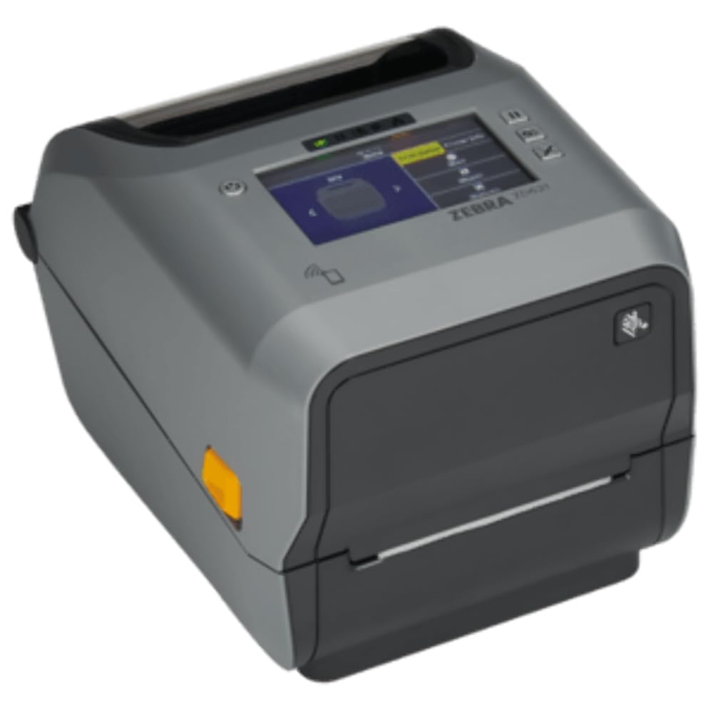 Zebra ZD621t Drucker mit Abreißkante - 300 DPI - Thermodirekt, Thermotransfer - 108 mm max. Druckbreite, BTLE, LAN, seriell (RS-232), USB, USB-Host Schnittstellen (ZD6A043-30EF00EZ), grau/schwarz