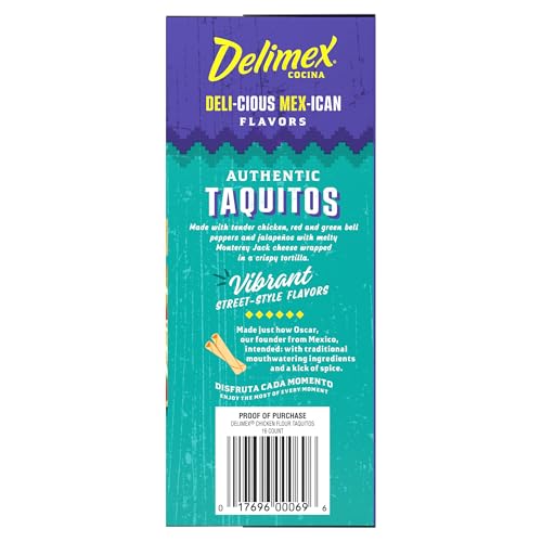 Delimex 00017696000696 Chicken & Cheese Taquitos Frozen Snacks thumb #6